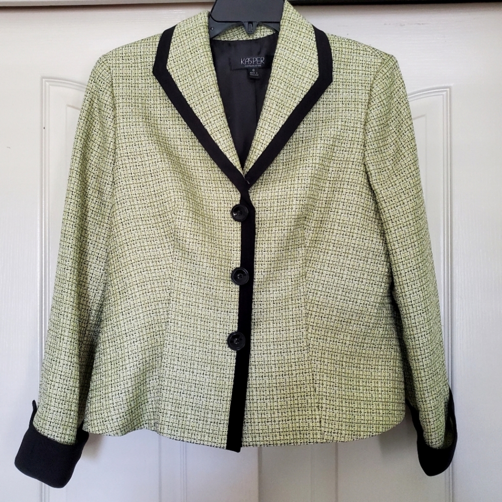 kasper 3/4 Sleeve Green Suit Blazer